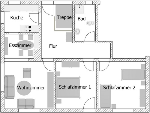 Grundriss Wohnung 1